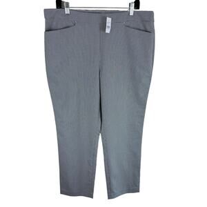 LOFT NWT Black White Checkered Houndstooth Straight High Rise Pants Plus Size 14